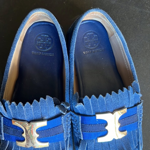 Tory Burch Gemini link loafers blue suede - Picture 6 of 7